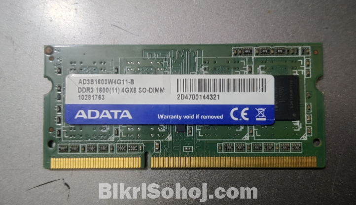 Adata 4gb ddr3 laptop ram